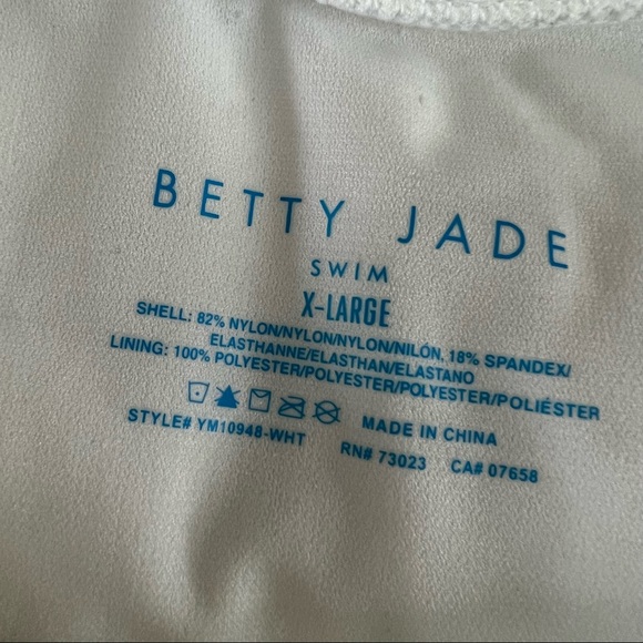NEW Betty Jade Swim White Front Knot High Waist Bikini Bottoms Size XL - Picture 2 of 4